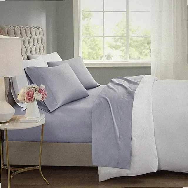 Madison Park 600 TC Cooling Cotton Blend Solid Bed Sheet Set with 16 Inch...