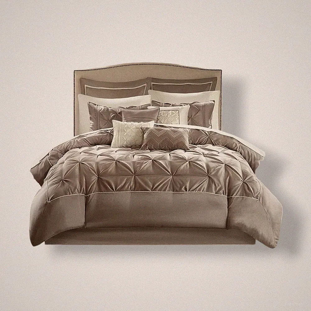 Madison Park Beige Joella 24-Pc. Room-in-a-Bag Bedding Set Size California King