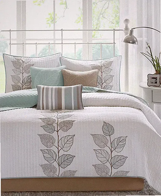 Madison Park Caelie Quilted 6-Pc. Coverlet/Quilt Set, King, Blue