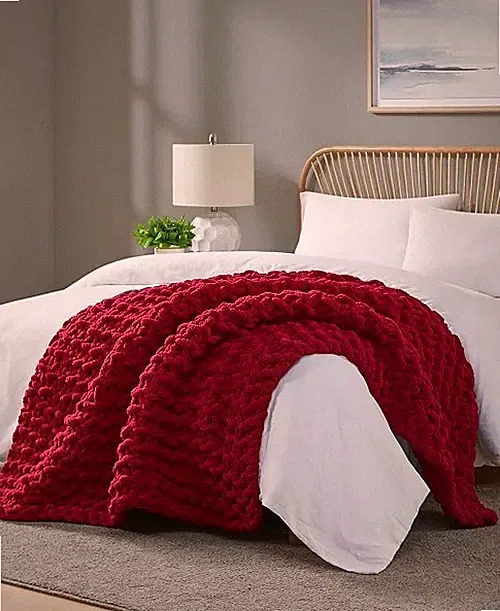 Madison Park Chunky-Knit Chenille Throw, 50" x 60"