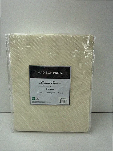 Madison Park Cotton Luxury Blanket, Soft and Cozy 100% Cotton- King Size - Cream