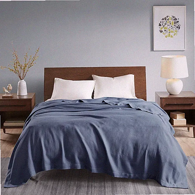 Madison Park Cotton Luxury Blanket Soft Cozy 100%Egyptian Cotton for Bed or Sofa