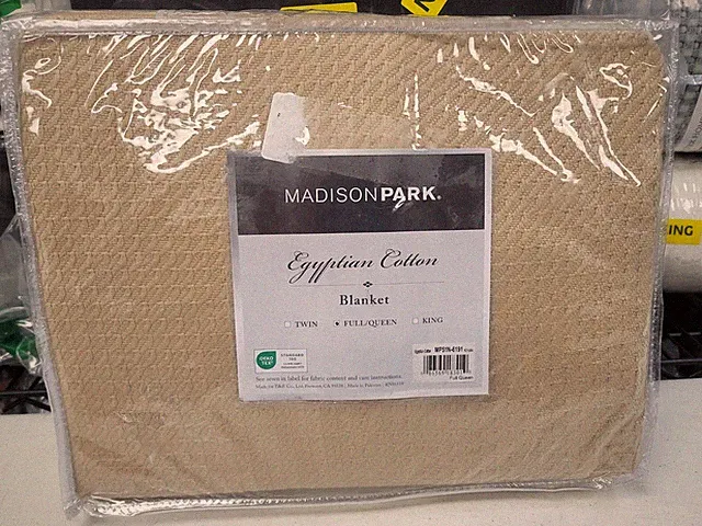 Madison Park Egyptian Cotton Full/Queen Blanket Khaki -MP51N-6191 Khaki