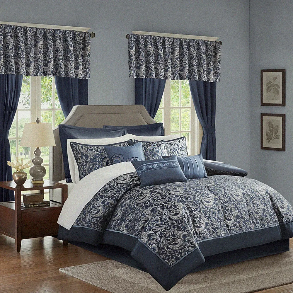 Madison Park Essentials Brystol 24 Piece Room Comforter All Season Bedding-Set