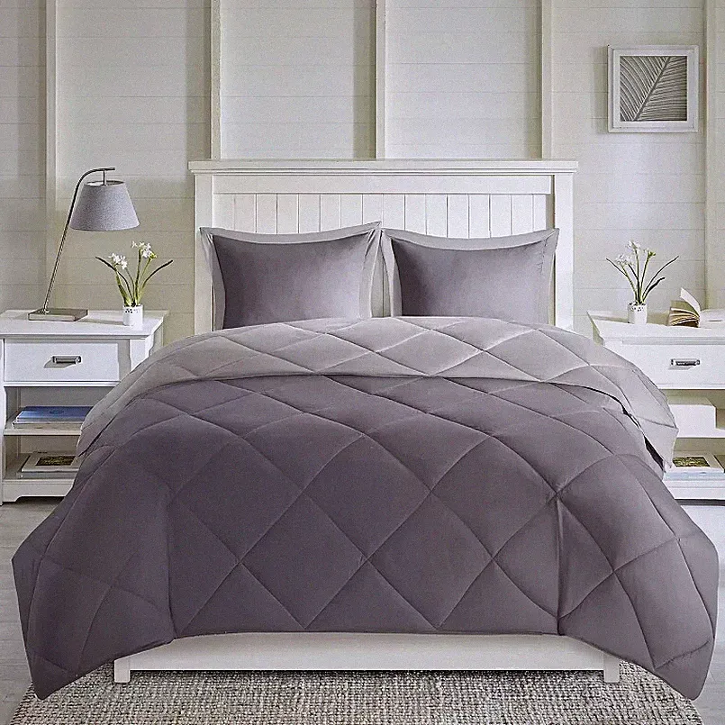 Madison Park Essentials Reversible 2-Pc. Twin Charcoal Grey Twin/Twin XL