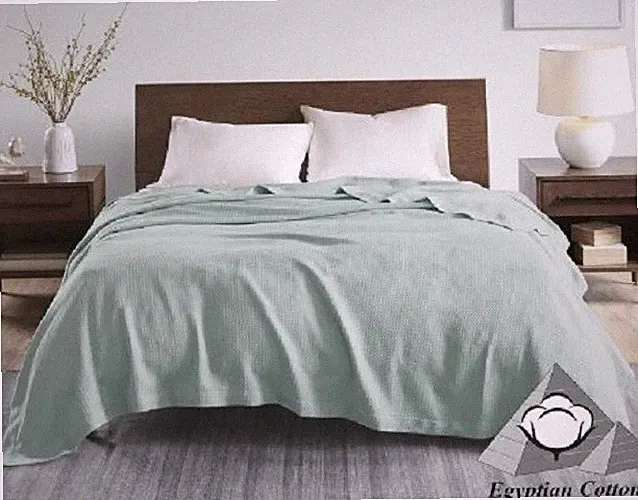Madison Park Liquid Cotton Blanket, Twin, Seafoam