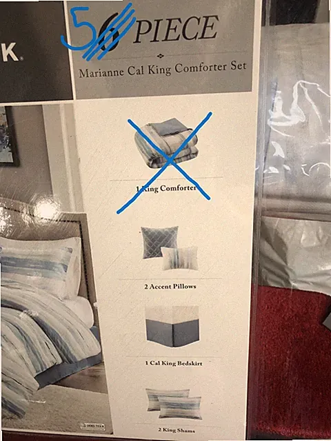 Madison Park Marianne California King Bedskirt 2 King Shams 2 Accent Pillows F46