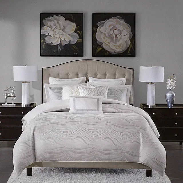 Madison Park Signature Glam Cozy King(110"x96"), Hollywood Glam, White