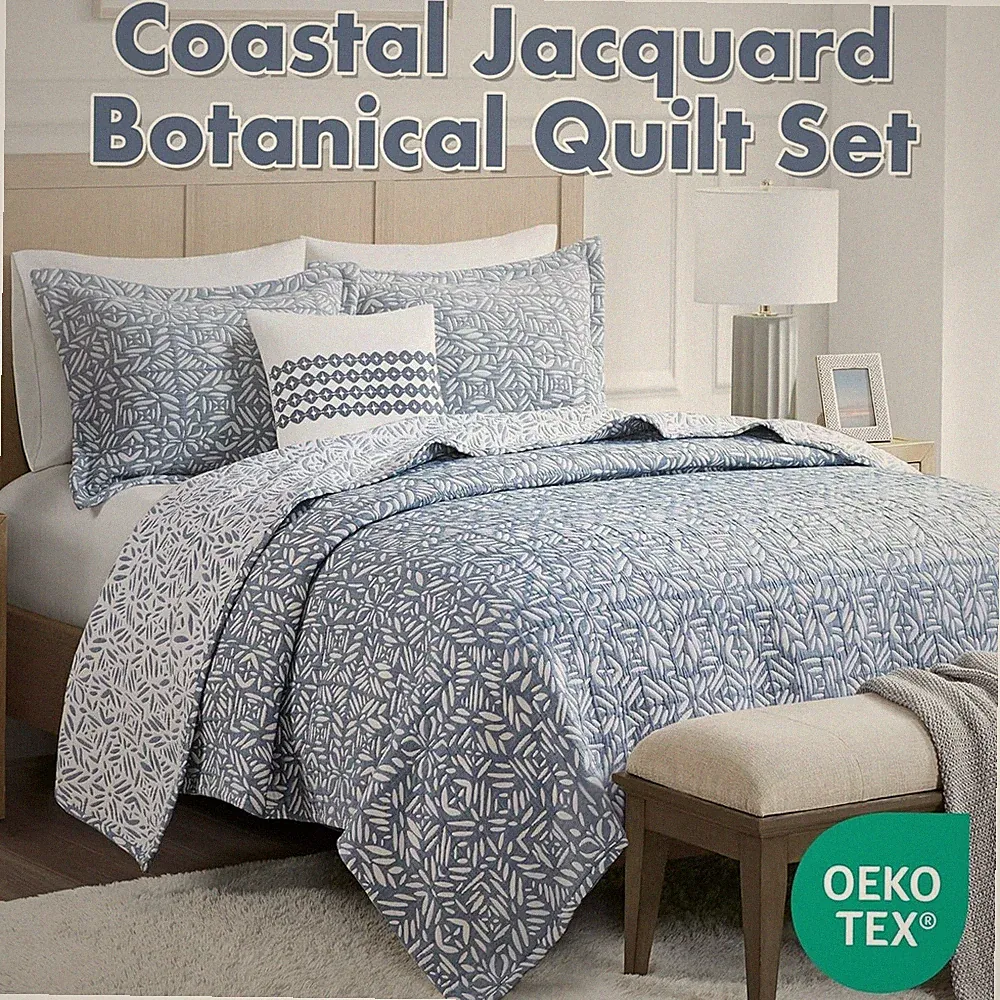 MADISON PARK SIGNATURE Queen Quilt Set Metelasse Reversible Coverlet Set Queen
