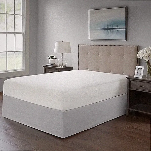 Madison Park Simple Fit Gray Easy Wrap Around Adjustable Bedskirt 26" Drop 1 SZ