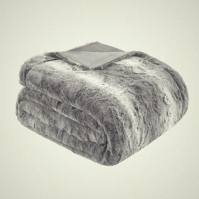 Madison Park Throw Blanket, Soft Faux Fur Blanket Plush Reversible Throw Home...