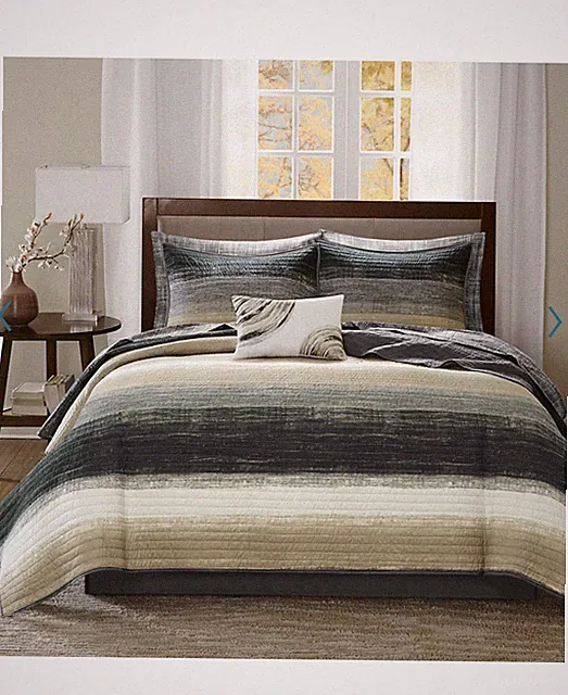 New Madison Park Essential Barret Queen Coverlet Sheets Pillows & Shams Set 8pc