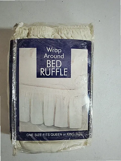 NEW Madison Wrap Around Bed Skirt - Queen/King Ivory Beige Ruffle Edge