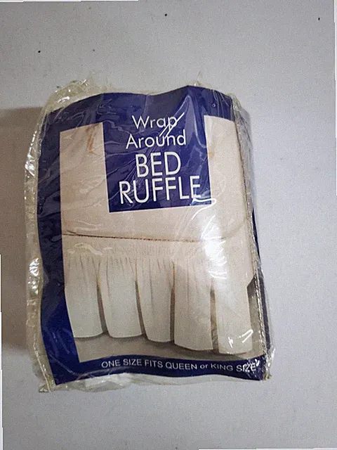 NEW Madison Wrap Around Bed Skirt - Queen/King White Ruffle Edge