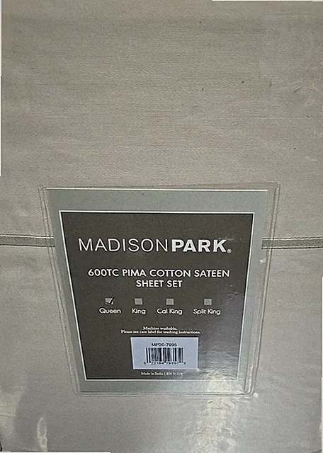 NIP: Madison Park 600TC Pima Cotton Sateen Sheet Set - 20-7995